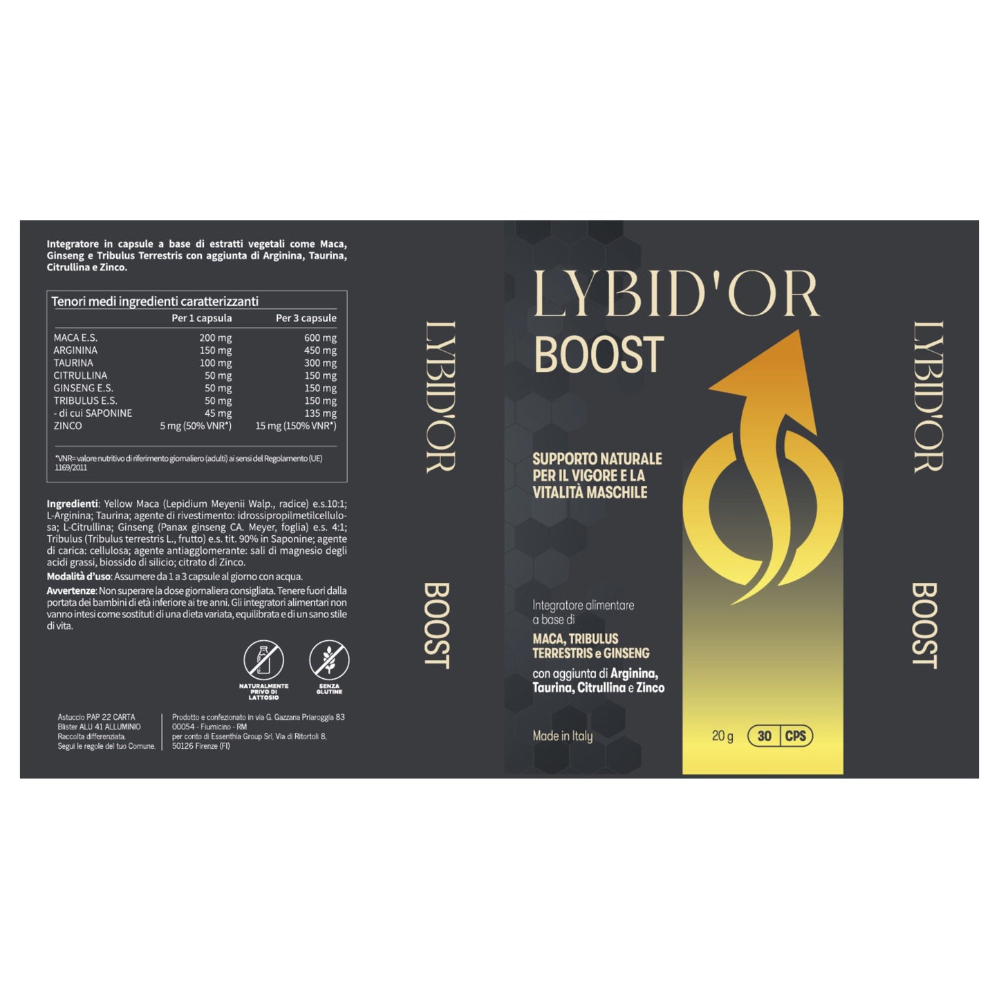 Lybid’Or BOOST – Integratore Uomo Extra Forte per Vigore e Prestazioni